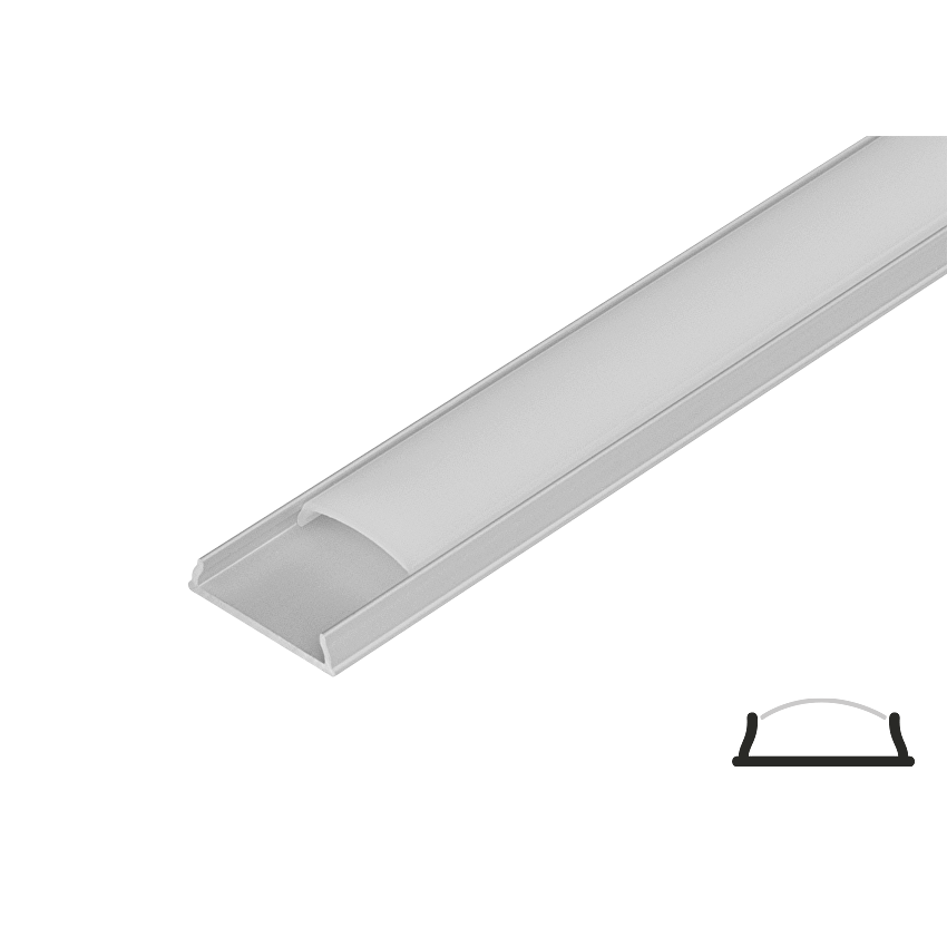 Profilé Aluminium Pour Bande LED - Blanc, 3 Mètres, Section 15x6 Mm - Avec Couvercle Blanc Diffusant (70% Lumière) Et Accessoires De Fixation
