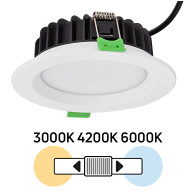LED Einbaustrahler dimmbar, 10W, 3000K/4200K/6000K, 220-240V AC, IP44