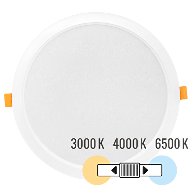 LED-Panel zum Einbauen, rund, 24W, 3000K/4000K/6500K, 220-240V AC, IP54