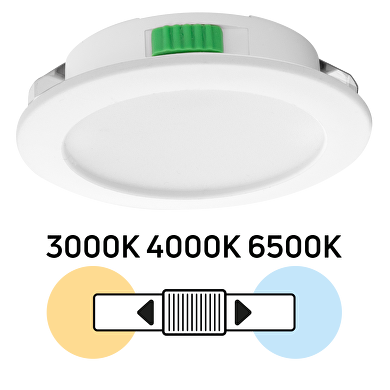 LED Möbeleinbaustrahler, Kreis, 4W, 3000K/4000K/6500K, 12V DC, IP44, weiß
