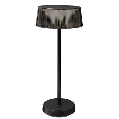 Apparéil d'éclairage LED de table à gradation, rechargeable, 2.3W, 3000K, IP44, noir