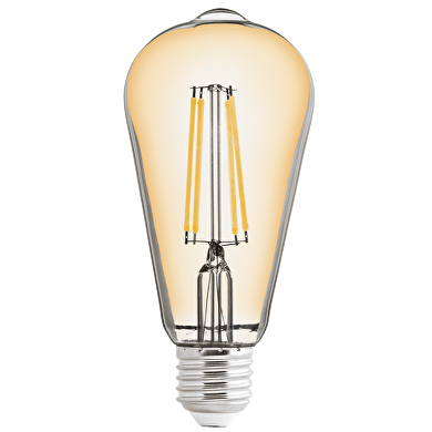 LED COB Birnenlampe, dimmbar, 4W, E27, 2500K, 220-240V AC, Bernstein, ST64