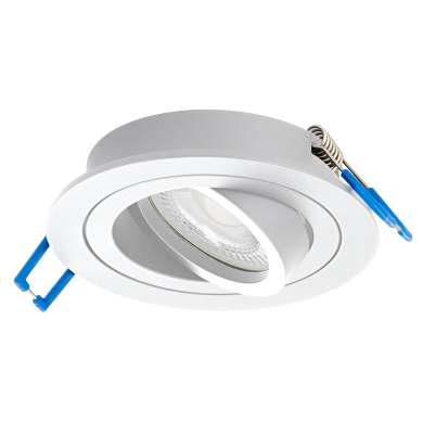 Cornice downlight da soffitto, rotonda, Gu10, mobile, bianca, IP20