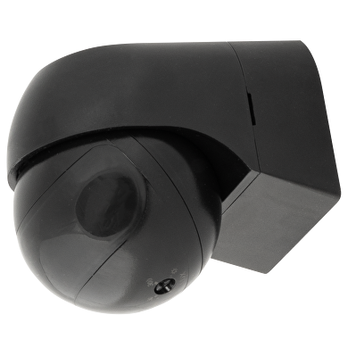 Capteur de mouvement PIR pour montage en surface, avec lentille noire 180°, 12m, IP44, noir