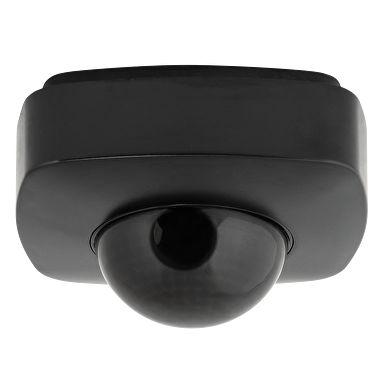 PIR Bewegungs- und Anwesenheitssensor zur Aufputzmontage, mit schwarzer Linse 360°, 10m, IP20, schwarz