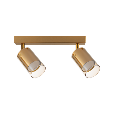 Luminaire pour montage au plafond, verre, 2XGU10, 220-240V AC, IP20, or