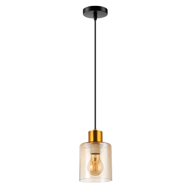 Hängeleuchte, Glas, 1m, E27, 220-240V AC, IP20, gold