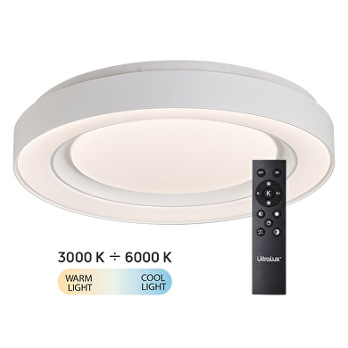 Lampada da soffitto LED dimmerabile CCT con telecomando bianco, max.72W, 3000K-6000К