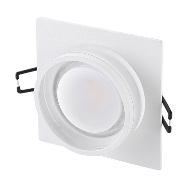 Cornice decorativa per downlight da soffitto, low-glare, quadrata, GU10, bianca, fissa, IP20