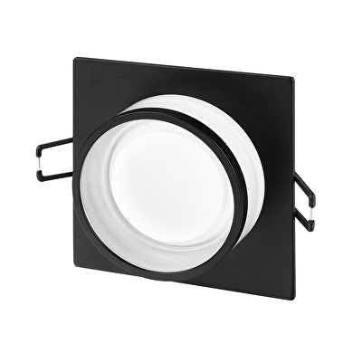 Cornice decorativa per downlight da soffitto, low-glare, quadrata, GU10, nera, fissa, IP20