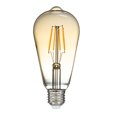 LED Birnenlampe, Bernstein, ST64, 5W, E27, 1800K, 230V AC, Bernstein