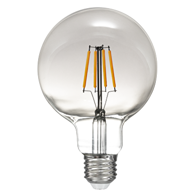 LED filament Kugellampe, rauchige, G95, 5W, E27, 1800K, 230V AC, Bernstein