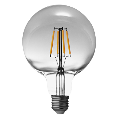 LED filament Kugellampe, rauchige, G125, 5W, E27, 1800K, 230V AC, Bernstein
