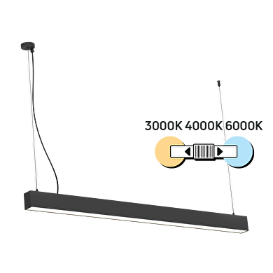 Lampada lineare LED CCT, modulare, nera, 1,2 m, 40 W