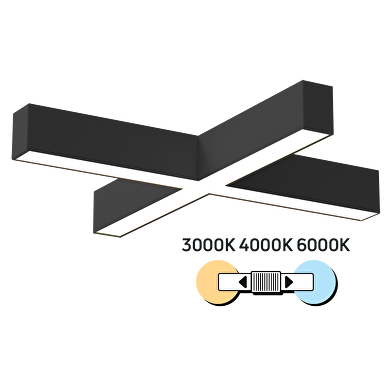 Apparecchio di illuminazione a LED a X, CCT, nero, 40W
