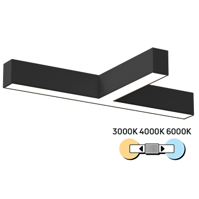 Apparecchio di illuminazione a LED a T, CCT, nero, 30W