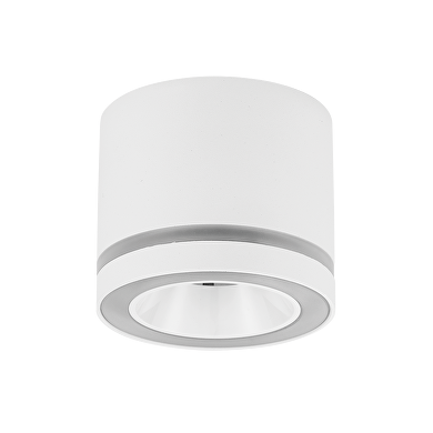 Plafonnier encastré pour montage en surface, pour module LED, anti-éblouissement, rond, fixe, blanc, IP20