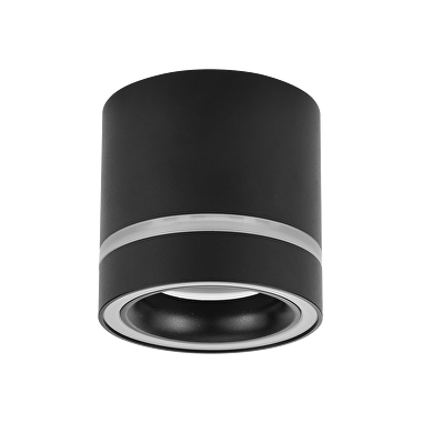 Plafonnier encastré pour montage en surface, pour module LED, rond, fixe, noir, IP20