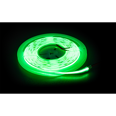 Striscia LED flessibile professionale 11W/m, verde, 24V DC, 480 LEDs/m, COB, IP20