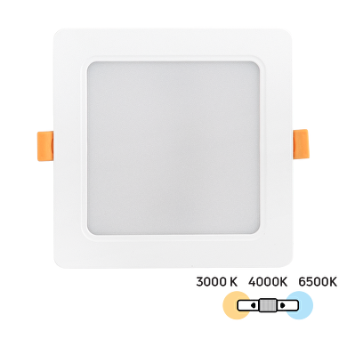 LED Einbaupanel, Viereck 12W, 3000K/4000K/6500K, 220-240V AC, IP54