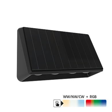 Applique murale solaire à LED CCT+RGB, 60°, IP65