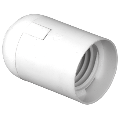 Portalampada in plastica E27, liscio, bianco, 50 pz. nella confezione