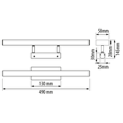 LED Badezimmerleuchte, 14W, 2700K, 220-240V AC, Chrom, IP44
