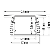 Aluminiumprofil für flexible LED-Streifen, tiefe Oberfläche, 2 m