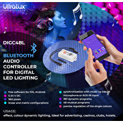 Bluetooth Audio Controller für digitale RGB LED-Beleuchtung 5-24V DC, 960 pixel