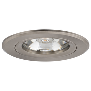 Cornice downlight da soffitto, rotonda, GU10, fissa, nichel satinato, alluminio, IP20