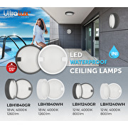 LED Deckenleuchte Kreis, grau, 18W, 4000K, IP65