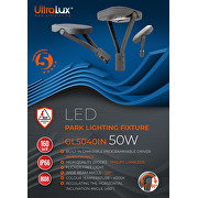 LED intelligente Parklampe, 50W, 4000K, IK08, IP66