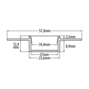Profilo in alluminio per cartongesso, largo, 3m, 21mm