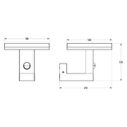 LED-Lampe mit Bewegungssensor 15W 4000K, IP65, für Wand, grau