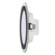 LED-Glasscheibe zum Einbetten, Kreis, 12W, 4200K, 220-240V AC, IP44, schwarzer Ring