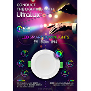 Smart LED Einbaustrahler dimmbar, Bluetooth, 6W, 3000К-6500К/RGB, 220-240V AC, IP44