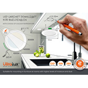 LED Möbeleinbaustrahler, Kreis, 4W, 3000K/4000K/6500K, 12V DC, IP44, weiß