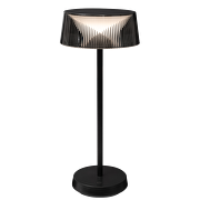 Apparéil d'éclairage LED de table à gradation, rechargeable, 2.3W, 3000K, IP44, noir