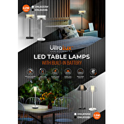 Ricaricabile Lampada da tavolo LED dimmerabile, 2.3W, 3000K, IP44, bianca