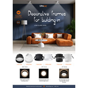 Cornice decorativa per downlight da soffitto, low-glare, con secondo anello decorativo illuminato
