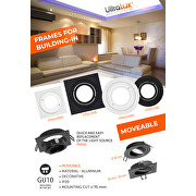 Cornice downlight da soffitto, quadrata, Gu10, mobile, bianka, IP20