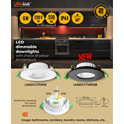 LED Einbaustrahler dimmbar, schwarz, 6W, 3000K/4000K/6500K, 220-240V AC, IP44
