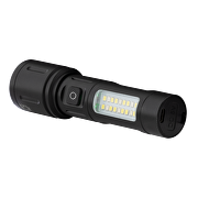 Torcia LED multifunzionale con zoom e luce laterale 8W/8W, 6500K/5500K, 5V DC, IP44