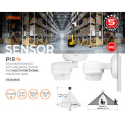 PIR-Bewegungs- und Anwesenheitssensor zur Wand-/Deckenmontage, 360°, 12m, IP65