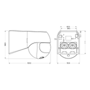 Capteur de mouvement PIR pour montage en surface, avec lentille noire 180°, 12m, IP44, noir
