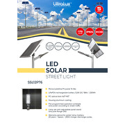 LED-Straßenlaterne mit Solarpanel ∅60, 12W, 4000K, 150°х90°, SMD2835, IP65