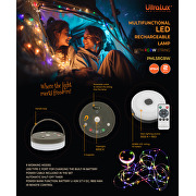 Lampada portatile LED USB multifunzionale con stringa RGBW, 10m, 5W, Li-Ion 3.7 V DC, IP54
