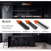 Aluminiumprofil für Gipskarton mit schwarzem Diffusor, breit, 3m, 21mm