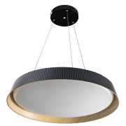 Lampada da soffitto LED CCT dimmerabile con telecomando nero/legno, max.72W, 3000K-6000К