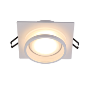 Cornice decorativa per downlight da soffitto, low-glare, quadrata, GU10, bianca, fissa, IP20